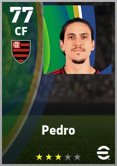 Pedro eFootball 2026 player card — 77 OVR CF