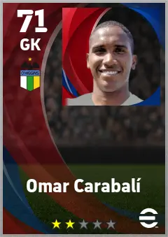 Omar Carabali eFootball 2026 player card — 71 OVR GK