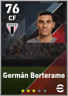 German Berterame eFootball 2026 player card — 76 OVR CF