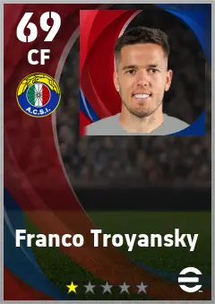 Franco Troyansky eFootball 2026 player card — 69 OVR CF