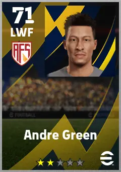 Andre Green eFootball 2026 player card — 71 OVR LWF