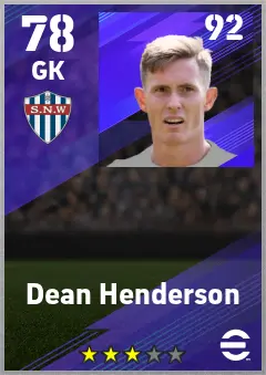 Dean Henderson eFootball 2026 player card — 78 OVR GK