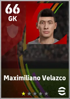 Maximiliano Velazco eFootball 2026 player card — 66 OVR GK