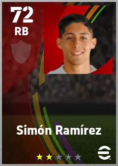 Simon Ramirez eFootball 2026 player card — 72 OVR RB