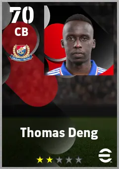 Thomas Deng eFootball 2026 player card — 70 OVR CB