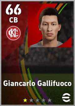 Giancarlo Gallifuoco eFootball 2026 player card — 66 OVR CB