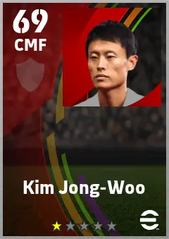 Kim Jong-Woo eFootball 2026 player card — 69 OVR CMF