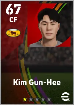Kim Gun-Hee eFootball 2026 player card — 67 OVR CF
