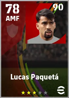Lucas Paqueta eFootball 2026 player card — 78 OVR AMF
