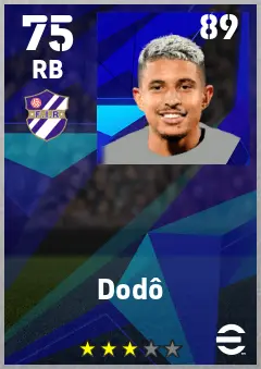 Dodo eFootball 2026 player card — 75 OVR RB