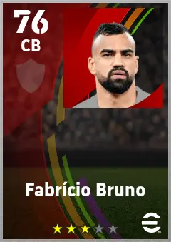 Fabricio Bruno eFootball 2026 player card — 76 OVR CB