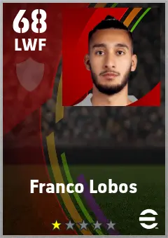 Franco Lobos eFootball 2026 player card — 68 OVR LWF