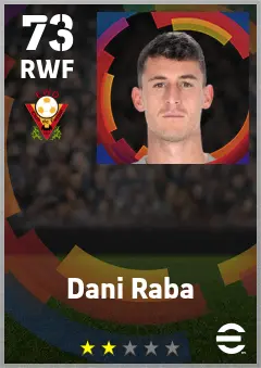 Dani Raba eFootball 2026 player card — 73 OVR RWF