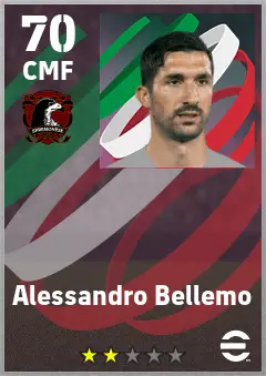 Alessandro Bellemo eFootball 2026 player card — 70 OVR CMF