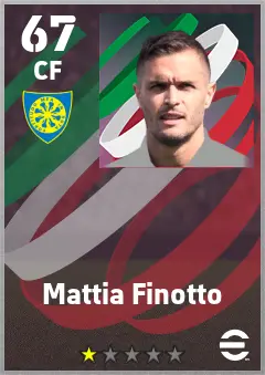 Mattia Finotto eFootball 2026 player card — 67 OVR CF