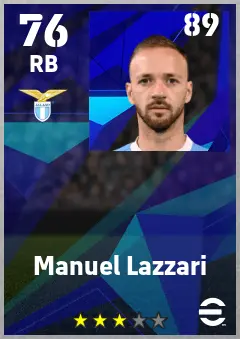 Manuel Lazzari eFootball 2026 player card — 76 OVR RB