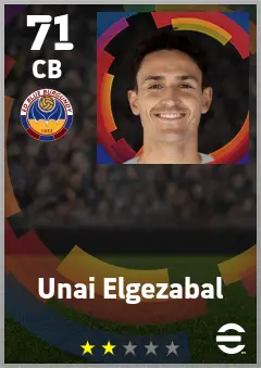 Unai Elgezabal eFootball 2026 player card — 71 OVR CB