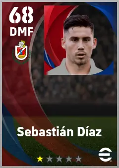 Sebastian Diaz eFootball 2026 player card — 68 OVR DMF