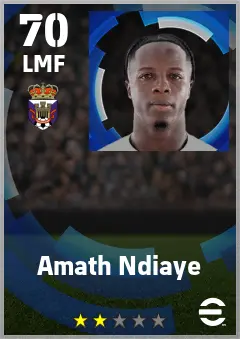 Amath Ndiaye eFootball 2026 player card — 70 OVR LMF