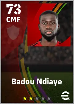 Badou Ndiaye eFootball 2026 player card — 73 OVR CMF