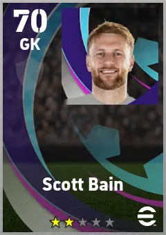 Scott Bain eFootball 2026 player card — 70 OVR GK