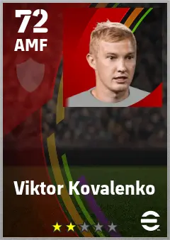 Viktor Kovalenko eFootball 2026 player card — 72 OVR AMF