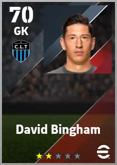 David Bingham eFootball 2026 player card — 70 OVR GK