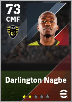 Darlington Nagbe eFootball 2026 player card — 73 OVR CMF