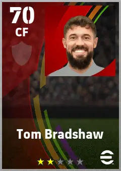 Tom Bradshaw eFootball 2026 player card — 70 OVR CF