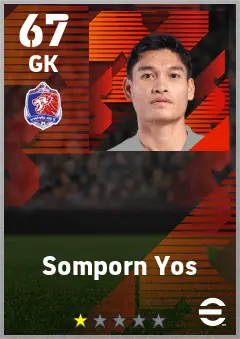 Somporn Yos eFootball 2026 player card — 67 OVR GK