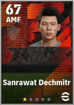 Sanrawat Dechmitr eFootball 2026 player card — 67 OVR AMF
