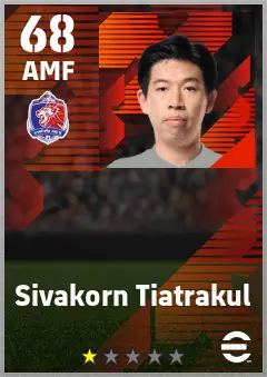 Sivakorn Tiatrakul eFootball 2026 player card — 68 OVR AMF