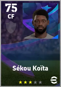 Sekou Koita eFootball 2026 player card — 75 OVR CF