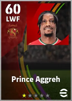 Prince Aggreh eFootball 2026 player card — 60 OVR LWF