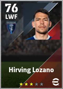 Hirving Lozano eFootball 2026 player card — 76 OVR LWF