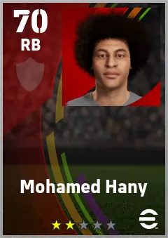 Mohamed Hany eFootball 2026 player card — 70 OVR RB