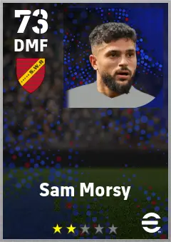 Sam Morsy eFootball 2026 player card — 73 OVR DMF