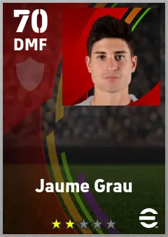 Jaume Grau eFootball 2026 player card — 70 OVR DMF