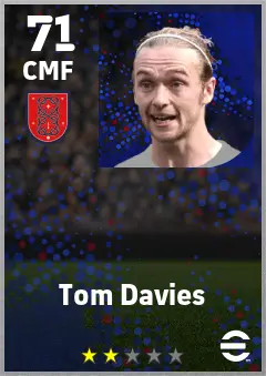 Tom Davies eFootball 2026 player card — 71 OVR CMF