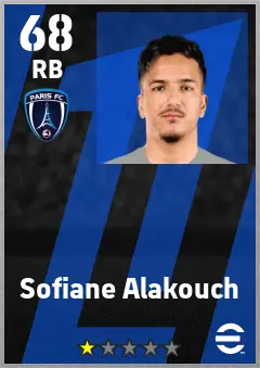 Sofiane Alakouch eFootball 2026 player card — 68 OVR RB