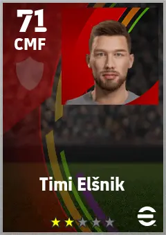 Timi Elsnik eFootball 2026 player card — 71 OVR CMF