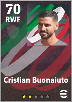 Cristian Buonaiuto eFootball 2026 player card — 70 OVR RWF