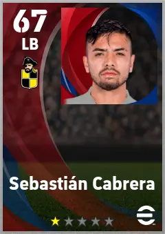 Sebastian Cabrera eFootball 2026 player card — 67 OVR LB