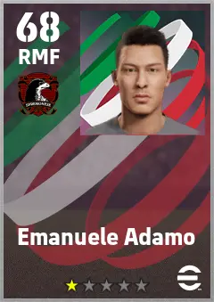 Emanuele Adamo eFootball 2026 player card — 68 OVR RMF