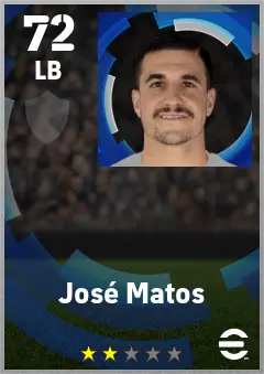 Jose Matos eFootball 2026 player card — 72 OVR LB