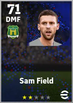 Sam Field eFootball 2026 player card — 71 OVR DMF