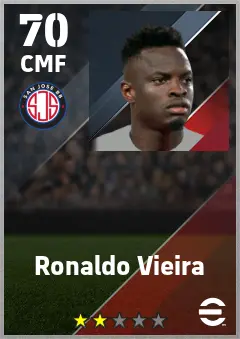 Ronaldo Vieira eFootball 2026 player card — 70 OVR CMF