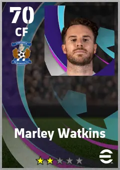 Marley Watkins eFootball 2026 player card — 70 OVR CF