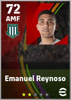 Emanuel Reynoso eFootball 2026 player card — 72 OVR AMF