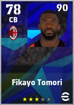 Fikayo Tomori eFootball 2026 player card — 78 OVR CB